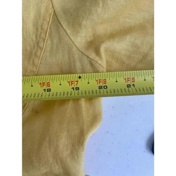Women's‎ J.M. Collection 100% Linen Blazer Size 12 Yellow Spring Yellow 0067 - Picture 5 of 7